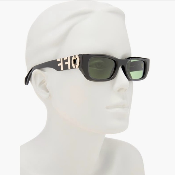Off-White 49mm Fillmore Rectangle Sunglasses Black Green OS main image 7